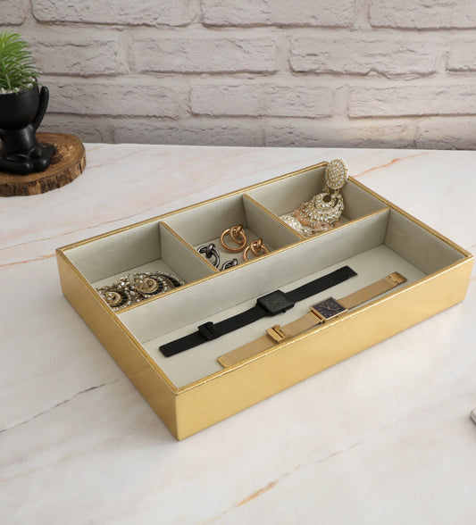Jewellery Tray 4 partition - Gold