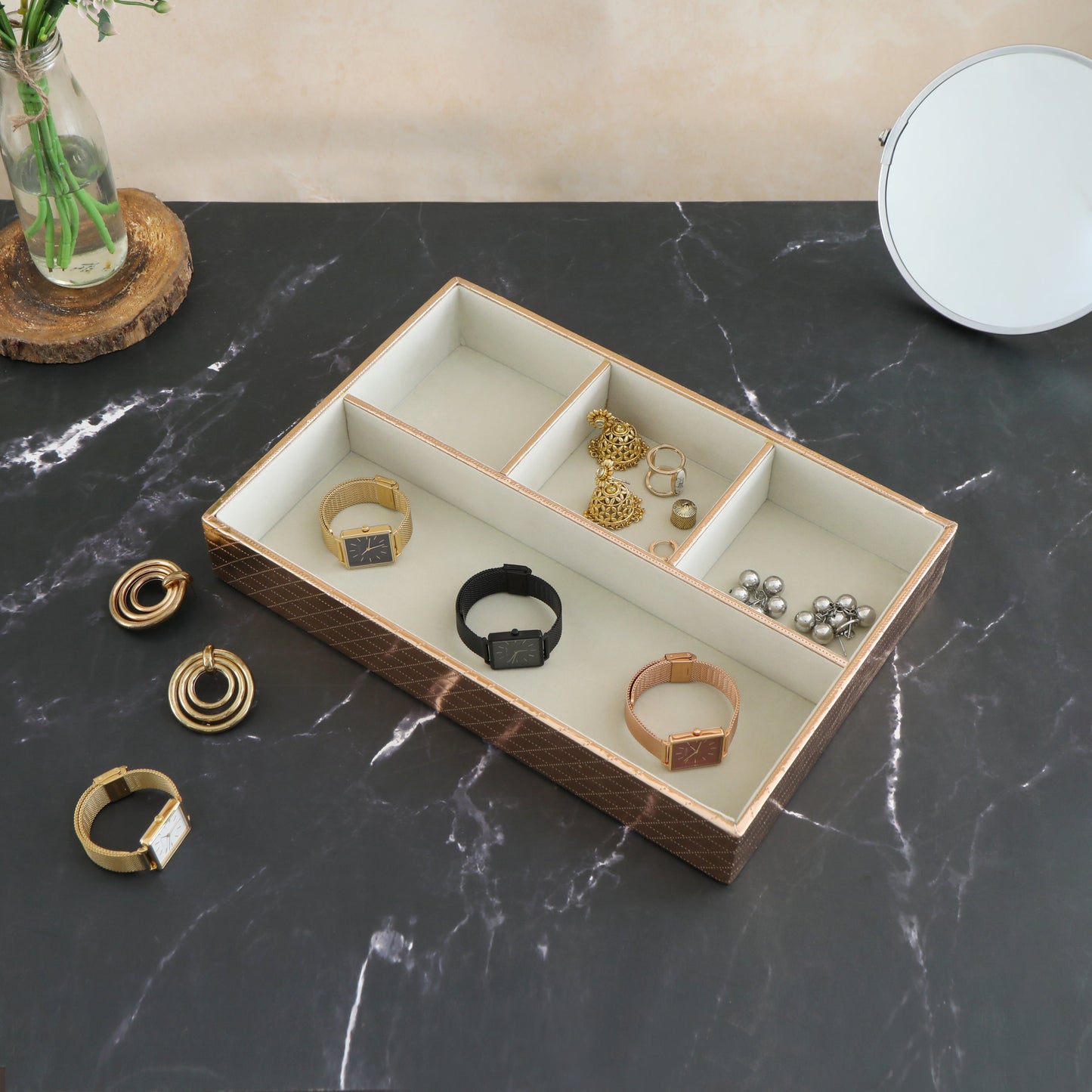 Jewellery Tray 4 Partition - Copper