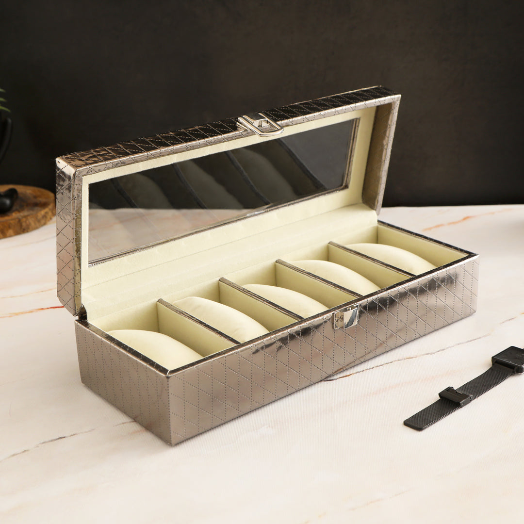Watch Box 5 Partition - Silver