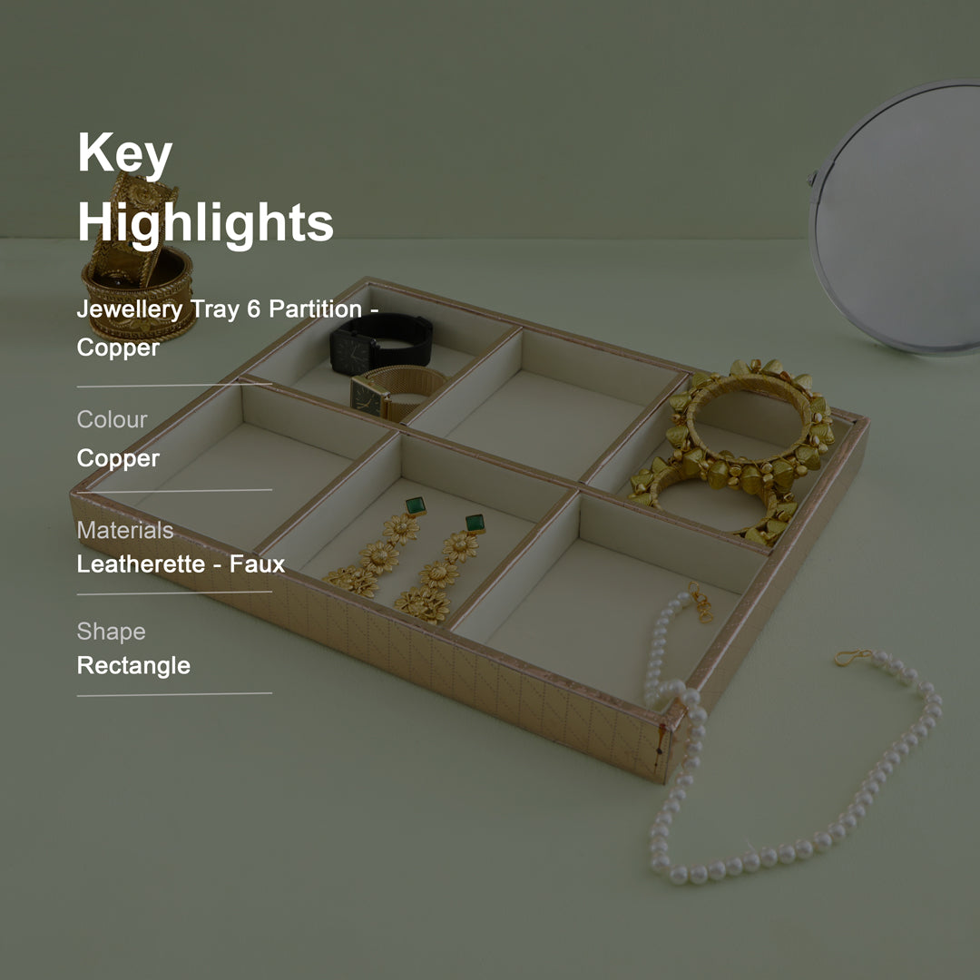 Jewellery Tray 6 Partition - Copper